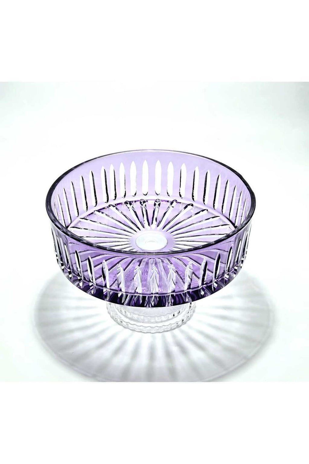 El Yapımı Kristal Dekoratif Sofra Kase Sunumluk Meyvelik 25cm Vertical Desen
