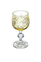 El Yapımı Kristal Dekoratif Bohemia Kristal Püskül Desenli Kristal Ayaklıkahve Yanı Lüks Bardak 150ml