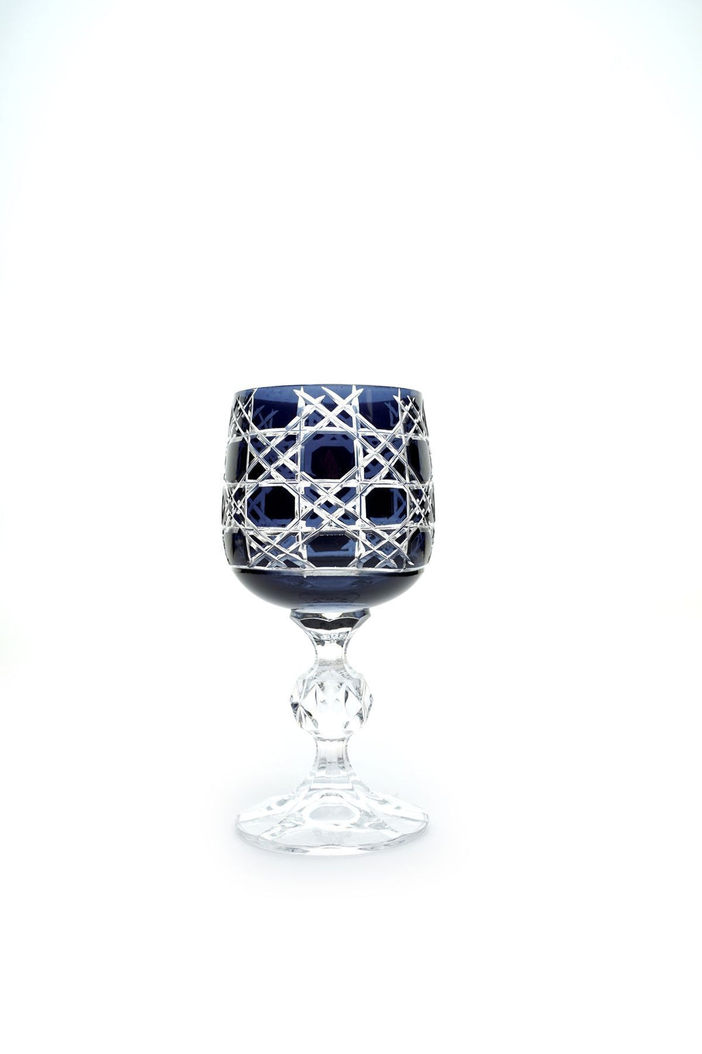 El Yapımı Kristal Dekoratif Bohemia Renkli Lüks Kristal Ayaklı Kadeh Kahve Yanı Su Bardağı 150ml Petek