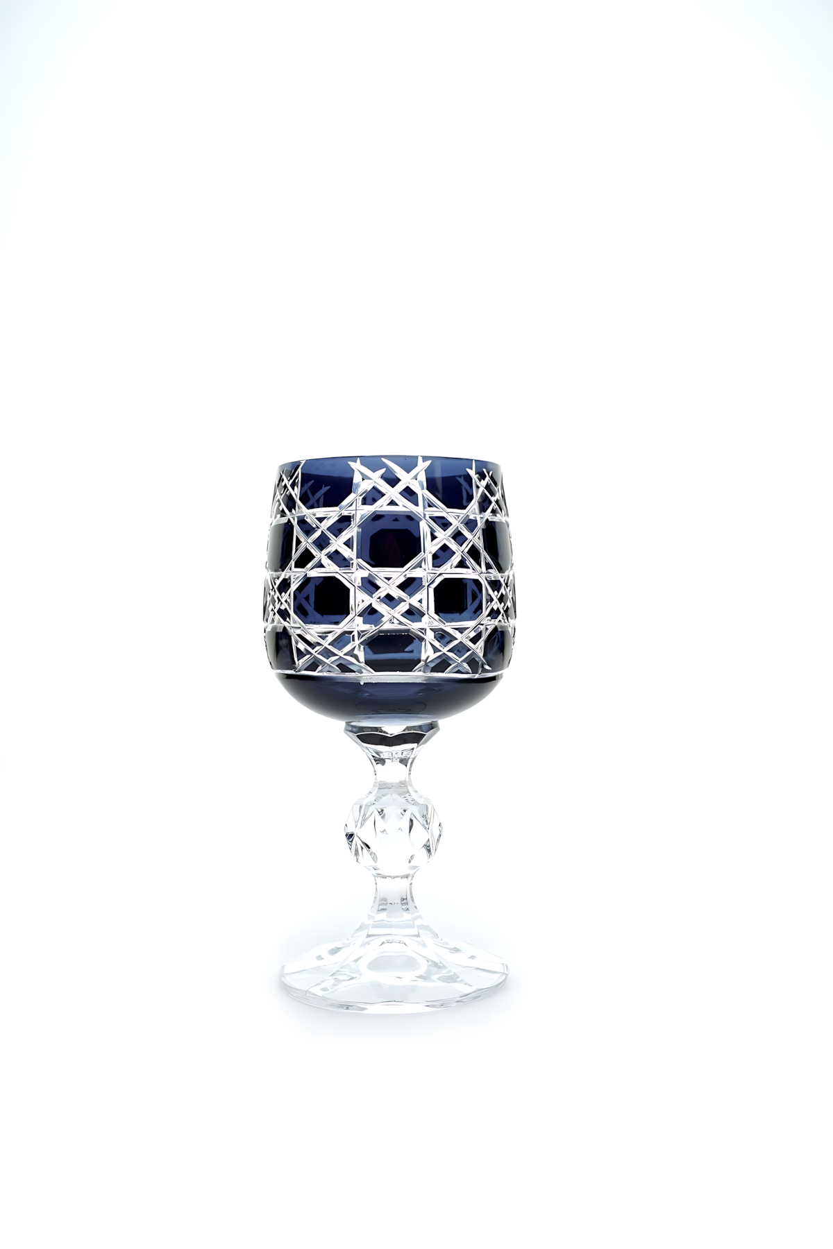 El Yapımı Kristal Dekoratif Bohemia Renkli Lüks Kristal Ayaklı Kadeh Kahve Yanı Su Bardağı 150ml Petek