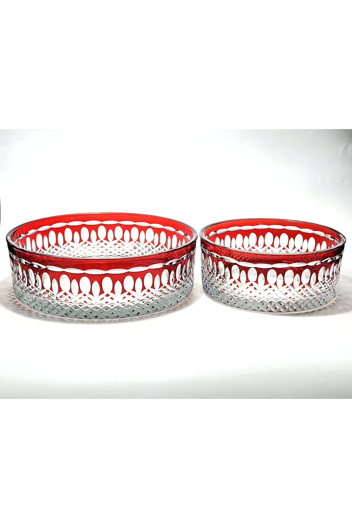 El Yapımı Kristal Dekoratif Royal Desen Lüks Meyvelik Sunumluk 25-19cm