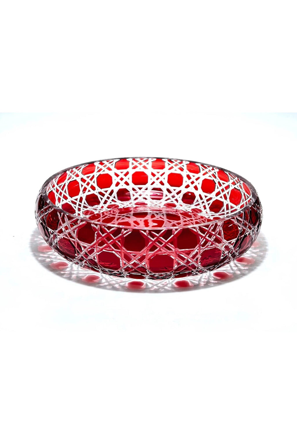 El Yapımı Kristal Dekoratif 28cm Kristal Petek Sofra Sunum Kasesi