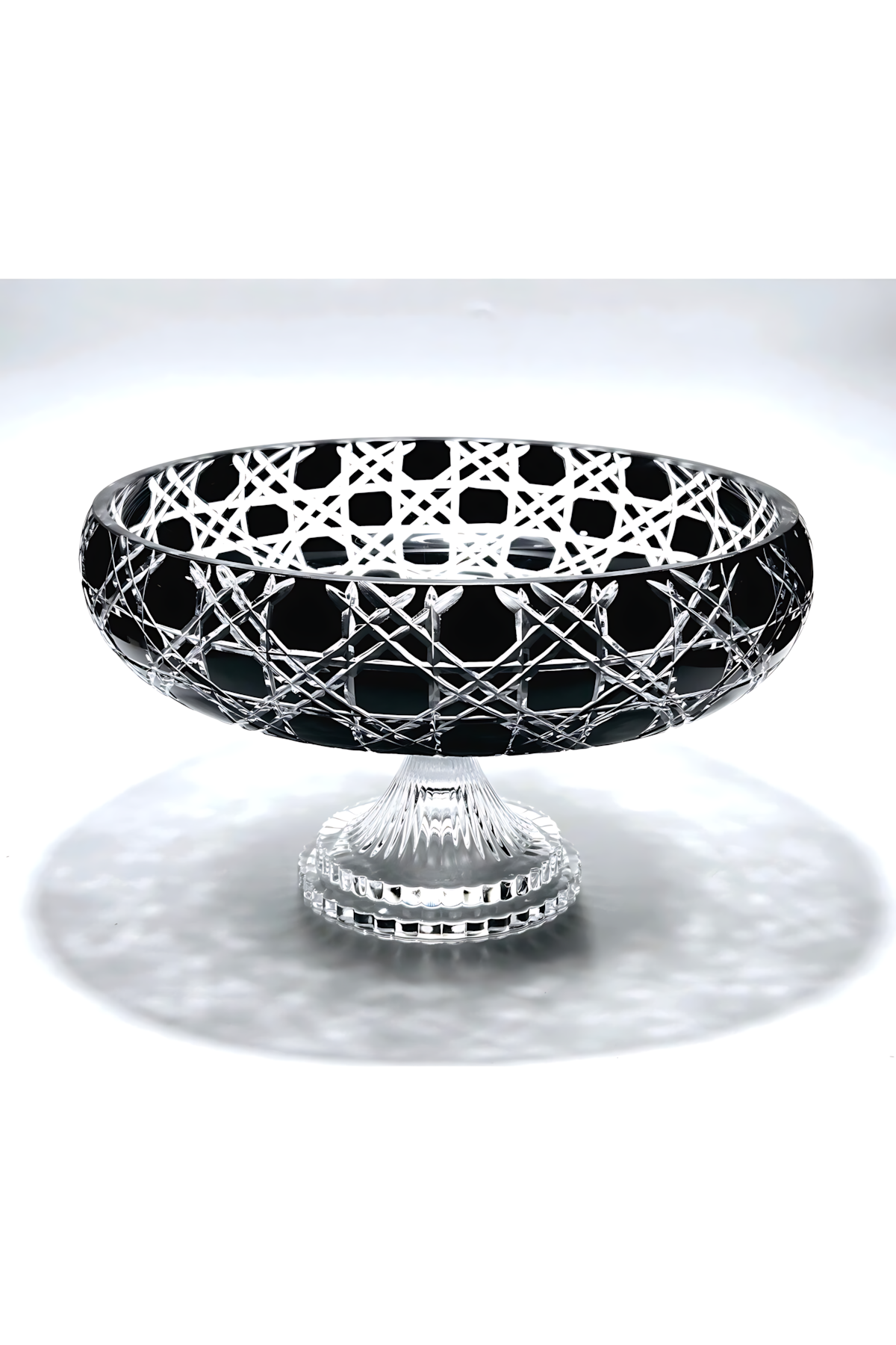 El Yapımı Kristal Dekoratif 28cm Kristal Petek Sofra Sunum Kasesi