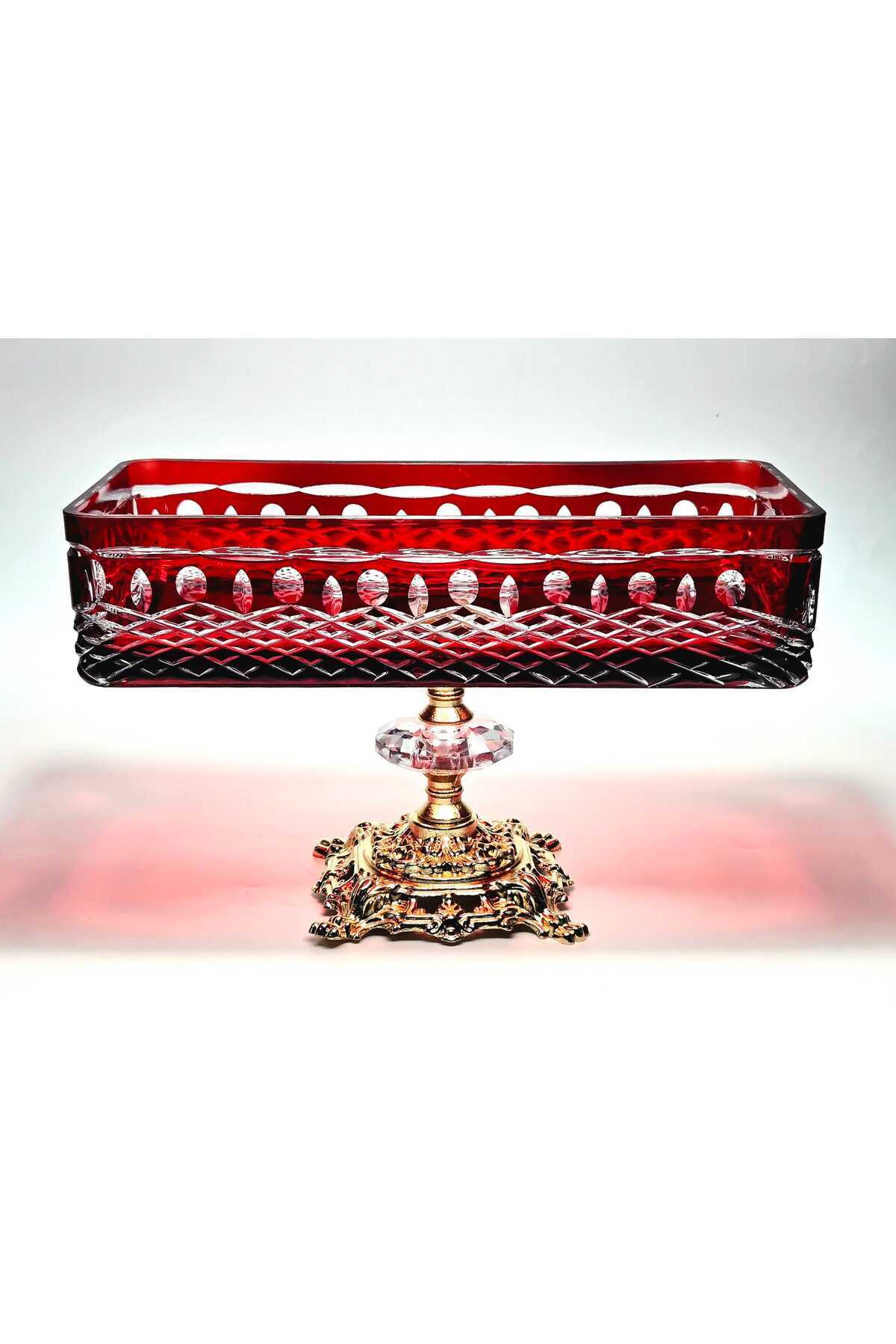 El Yapımı Kristal Dekoratif Royal Desenli Baton Sunumluk Sofra Sunum Kasesi