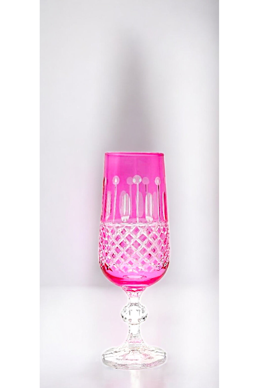 El Yapımı Kristal Dekoratif Işçiliği Kahve Yanı Su Bardağı Royal Flüt Bohemia 6'lı Set