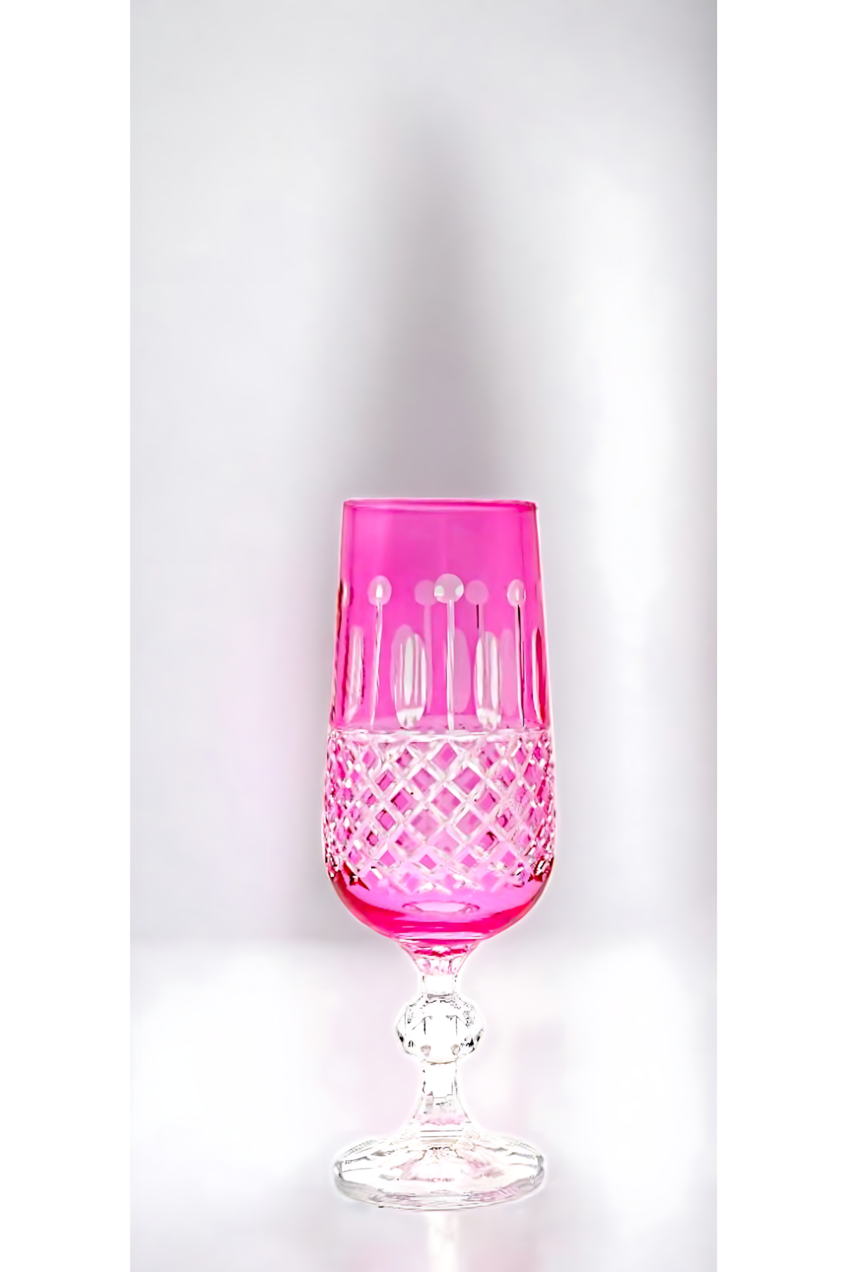 El Yapımı Kristal Dekoratif Işçiliği Kahve Yanı Su Bardağı Royal Flüt Bohemia 6'lı Set