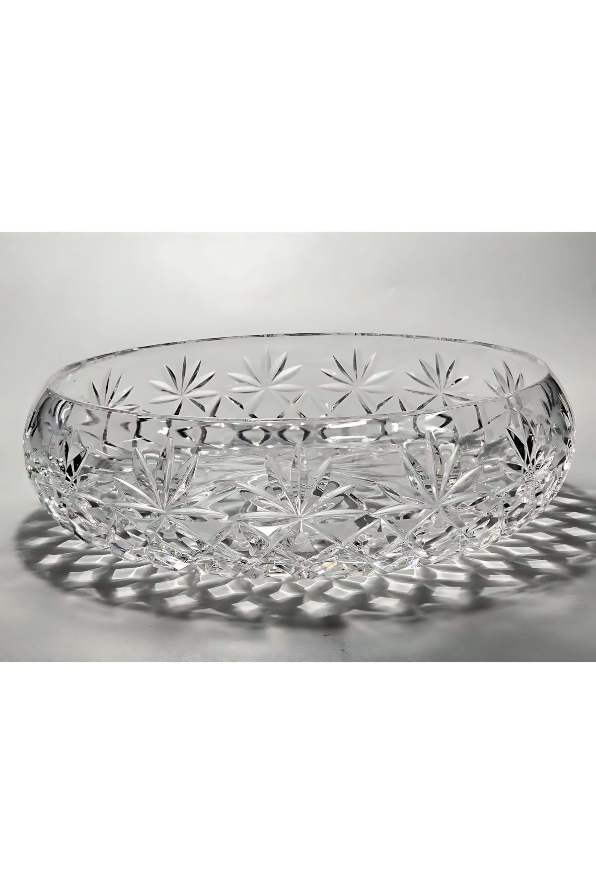 El Yapımı Kristal Dekoratif Palm Desenli 28 Cm Sunumluk Kase