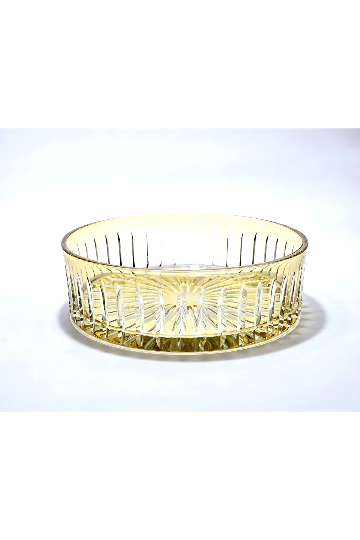 El Yapımı Kristal Dekoratif 25cm Kristal Kesme Sofra Kasesi Meyvelik 25cm