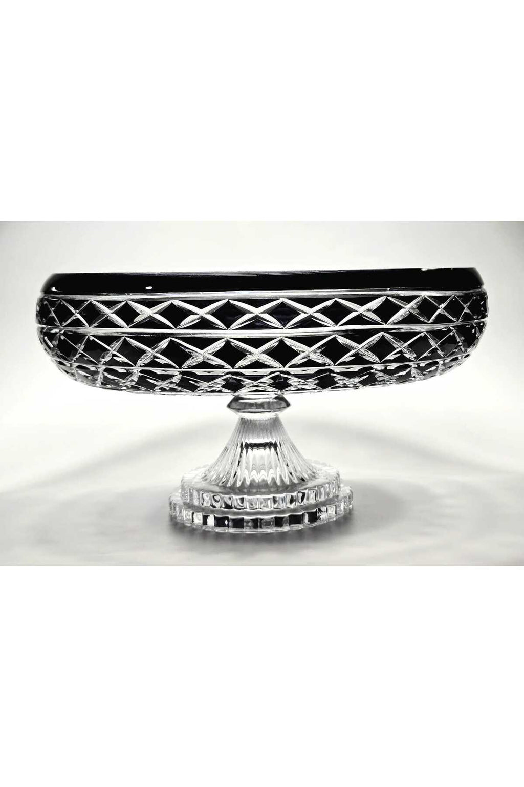 El Yapımı Kristal Dekoratif Bodrum Oval Desen 28 Cm Sunumluk Sofra Sunum Kasesi