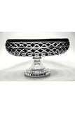 El Yapımı Kristal Dekoratif Bodrum Oval Desen 28 Cm Sunumluk Sofra Sunum Kasesi