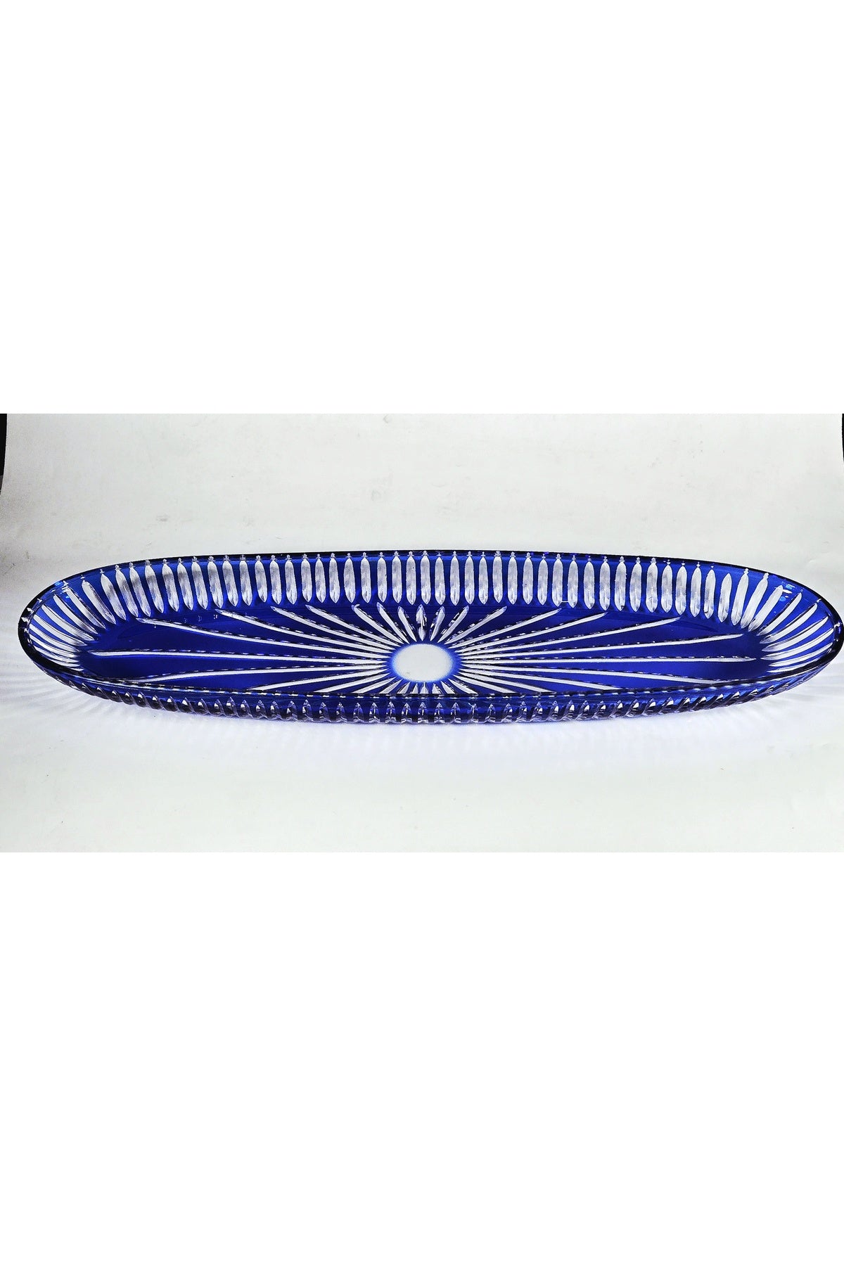 El Yapımı Kristal Dekoratif 50 Cm Büyük Kayık Sunumluk Vertical Desen