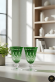 El Yapımı Kristal Dekoratif Royal Renkli Lüks Ayaklı Meşrubat 280ml Yemek Masası İçin Uygundur