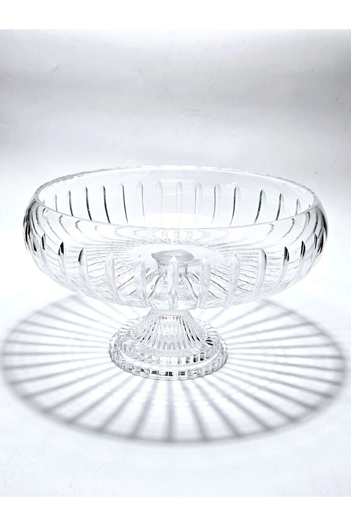 El Yapımı Kristal Dekoratif 28 Cm Kesme Ayaklı Kristal Kase Vertical