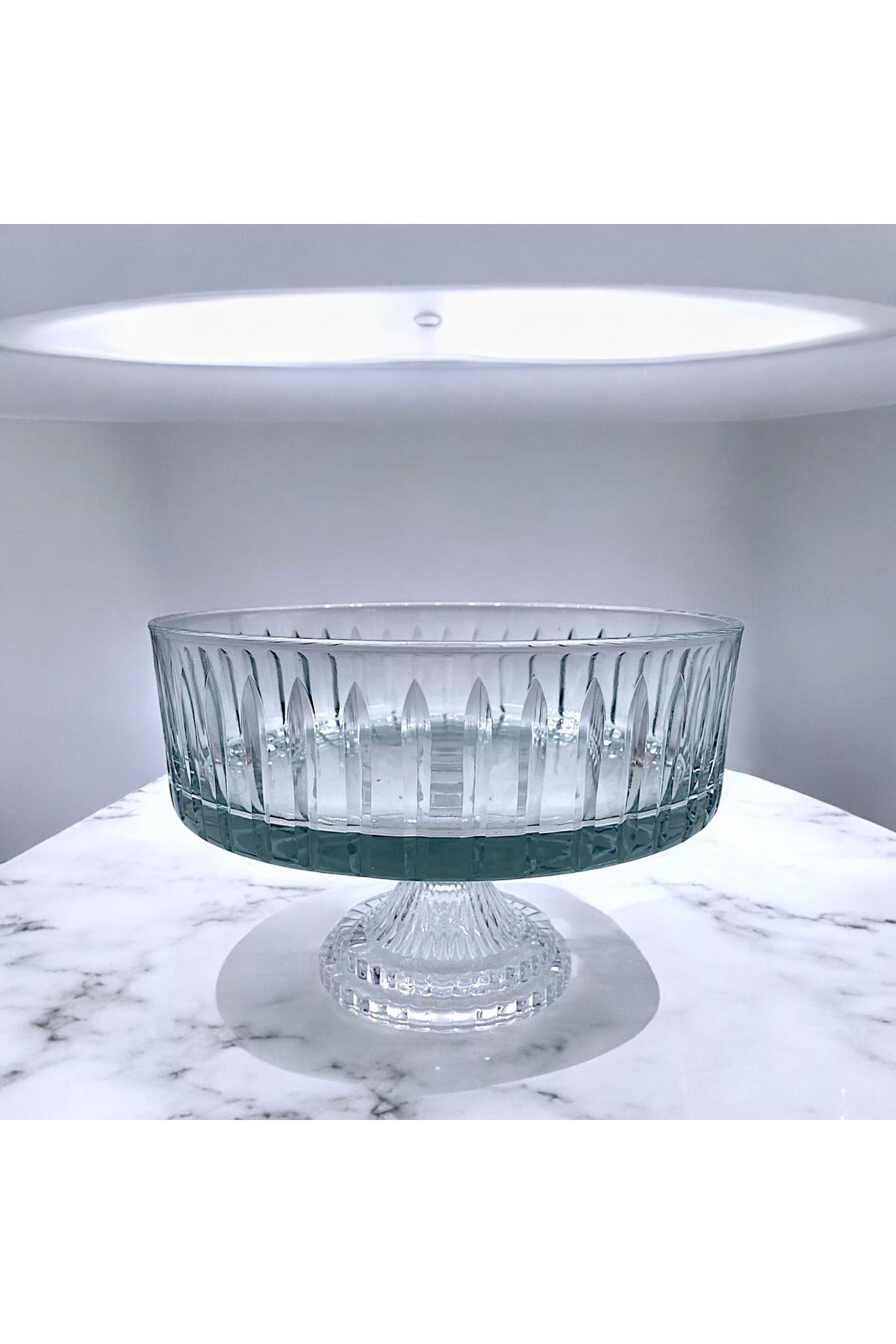 El Yapımı Kristal Dekoratif 25 Cm Ayaklı Cam Kase
