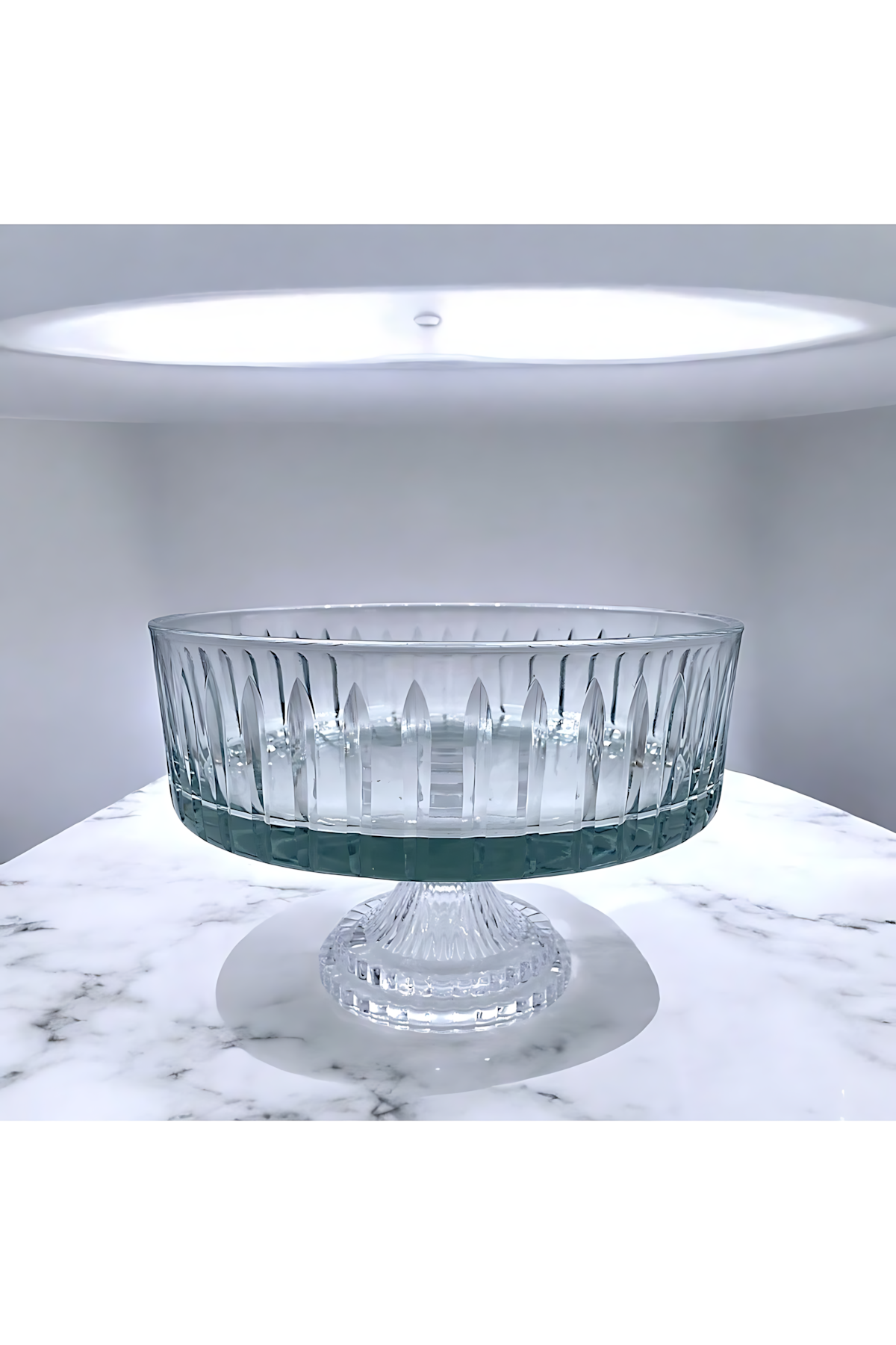 El Yapımı Kristal Dekoratif 25 Cm Ayaklı Cam Kase