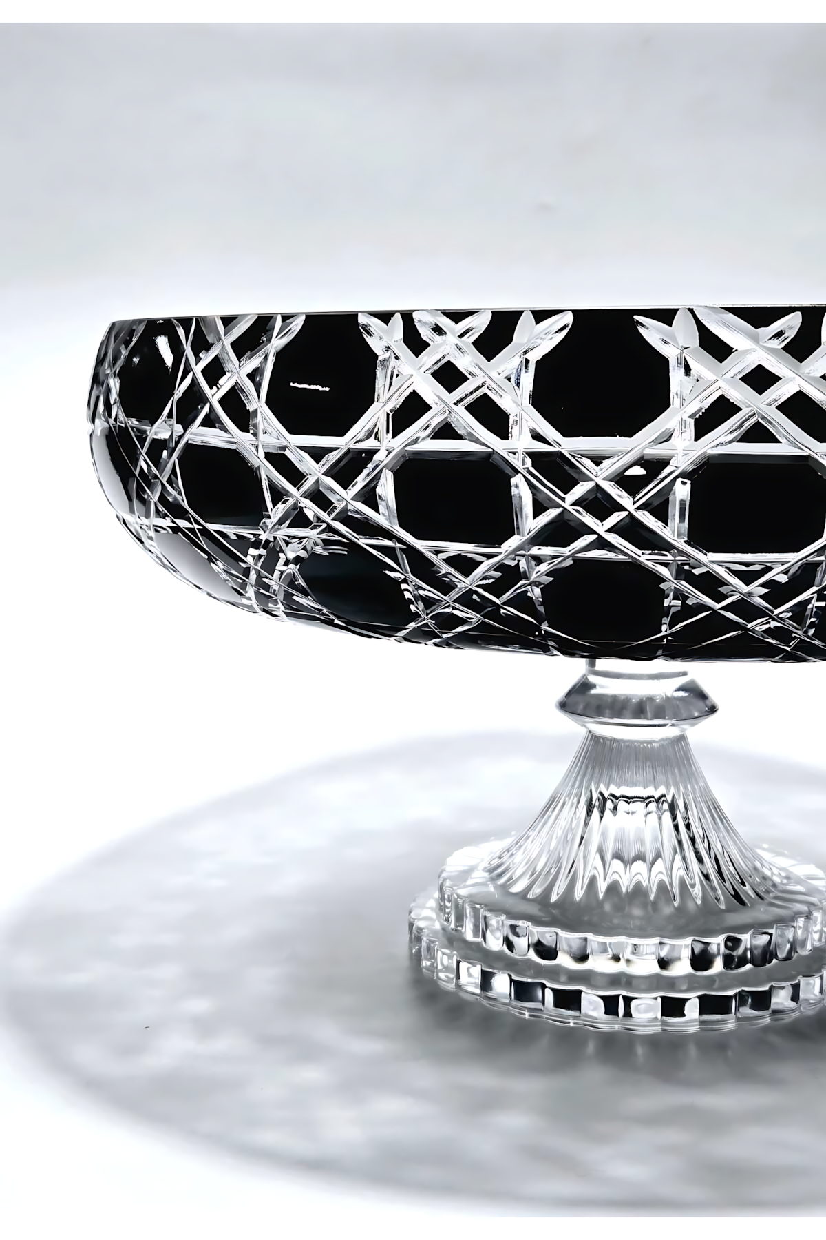 El Yapımı Kristal Dekoratif 28cm Kristal Petek Sofra Sunum Kasesi