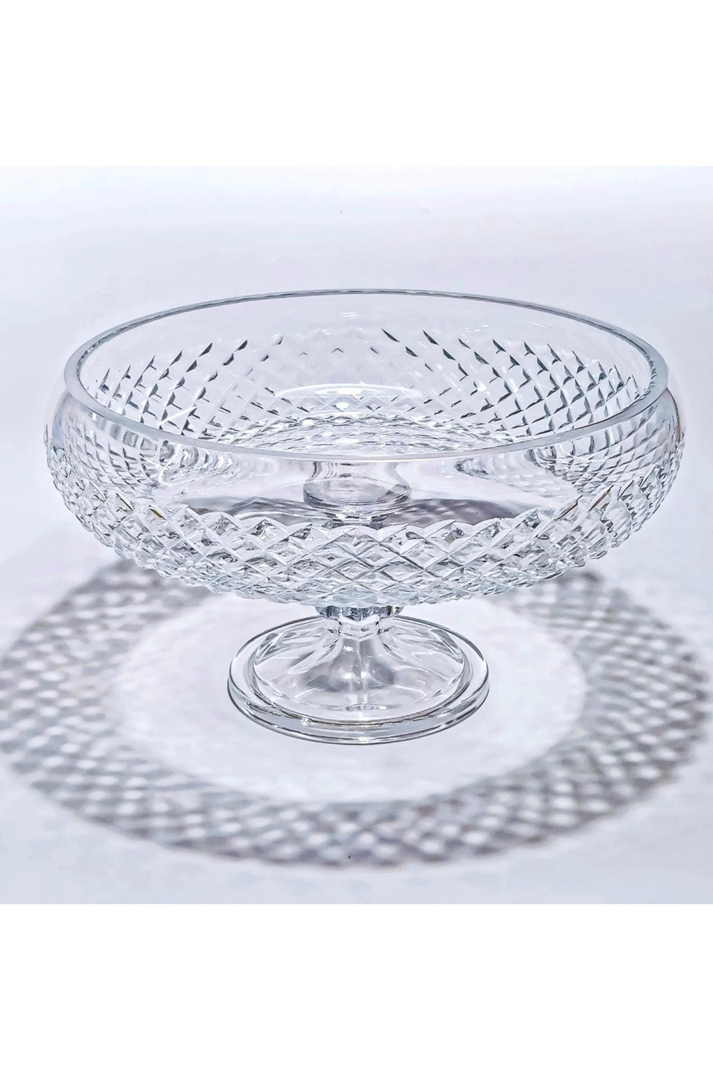 El Yapımı Kristal Dekoratif 28cm Karizma Ayaklı Meyvelik Sunumluk Lüks Kesme Kristal