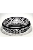 El Yapımı Kristal Dekoratif Bodrum Oval Desen 28 Cm Sunumluk Sofra Sunum Kasesi