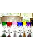 El Yapımı Kristal Dekoratif Eylül Desen Ayaklı Meşrubat 280ml Yemek Masası İçin Uygundur Su Bardağı