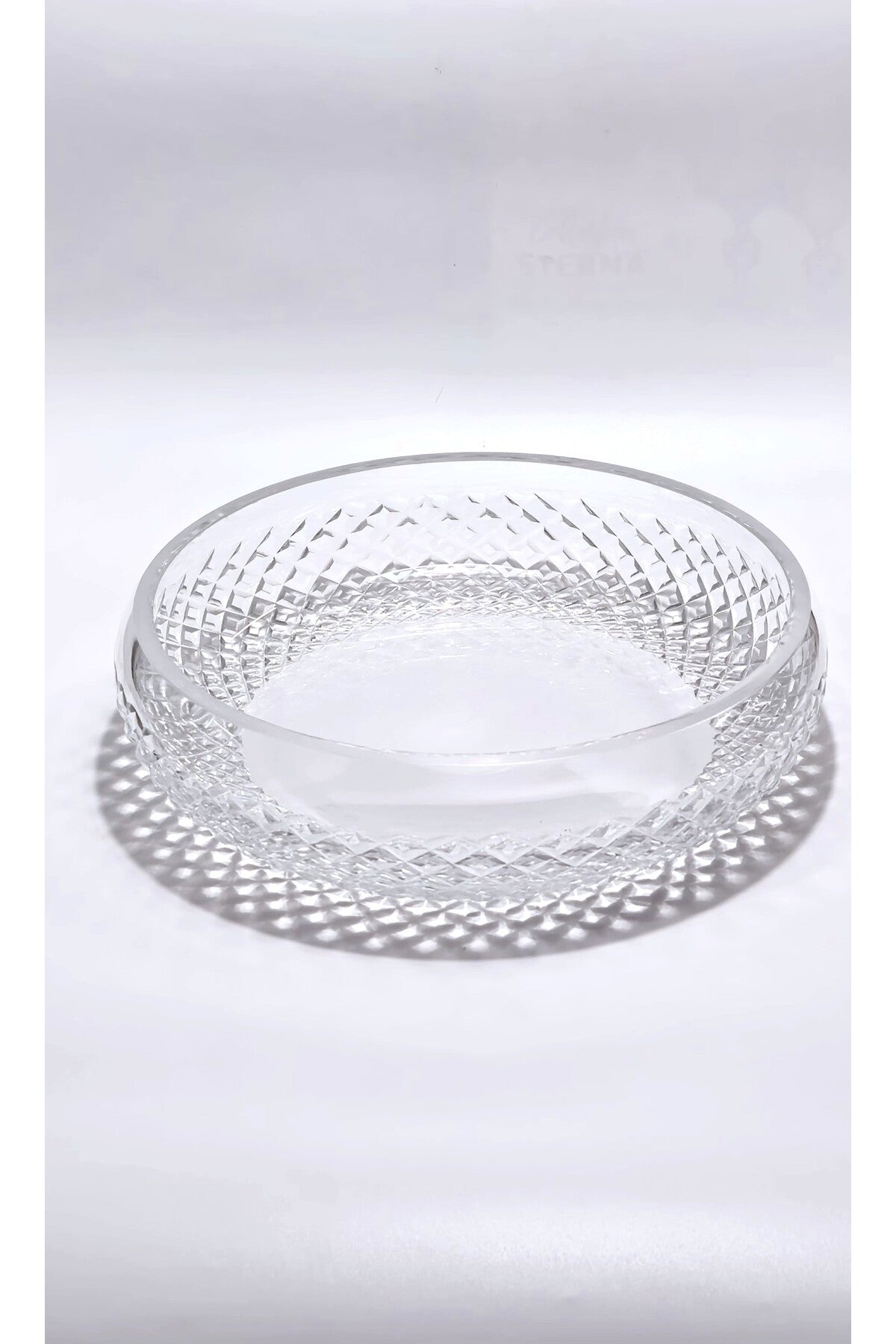 El Yapımı Kristal Dekoratif 28cm Karizma Meyvelik Sunumluk Lüks Kesme Kristal