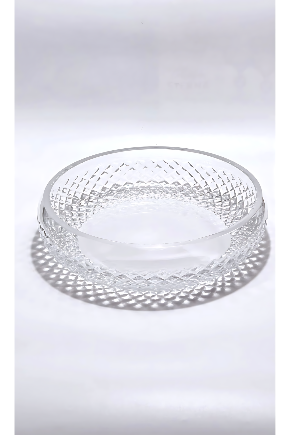 El Yapımı Kristal Dekoratif 28cm Karizma Meyvelik Sunumluk Lüks Kesme Kristal