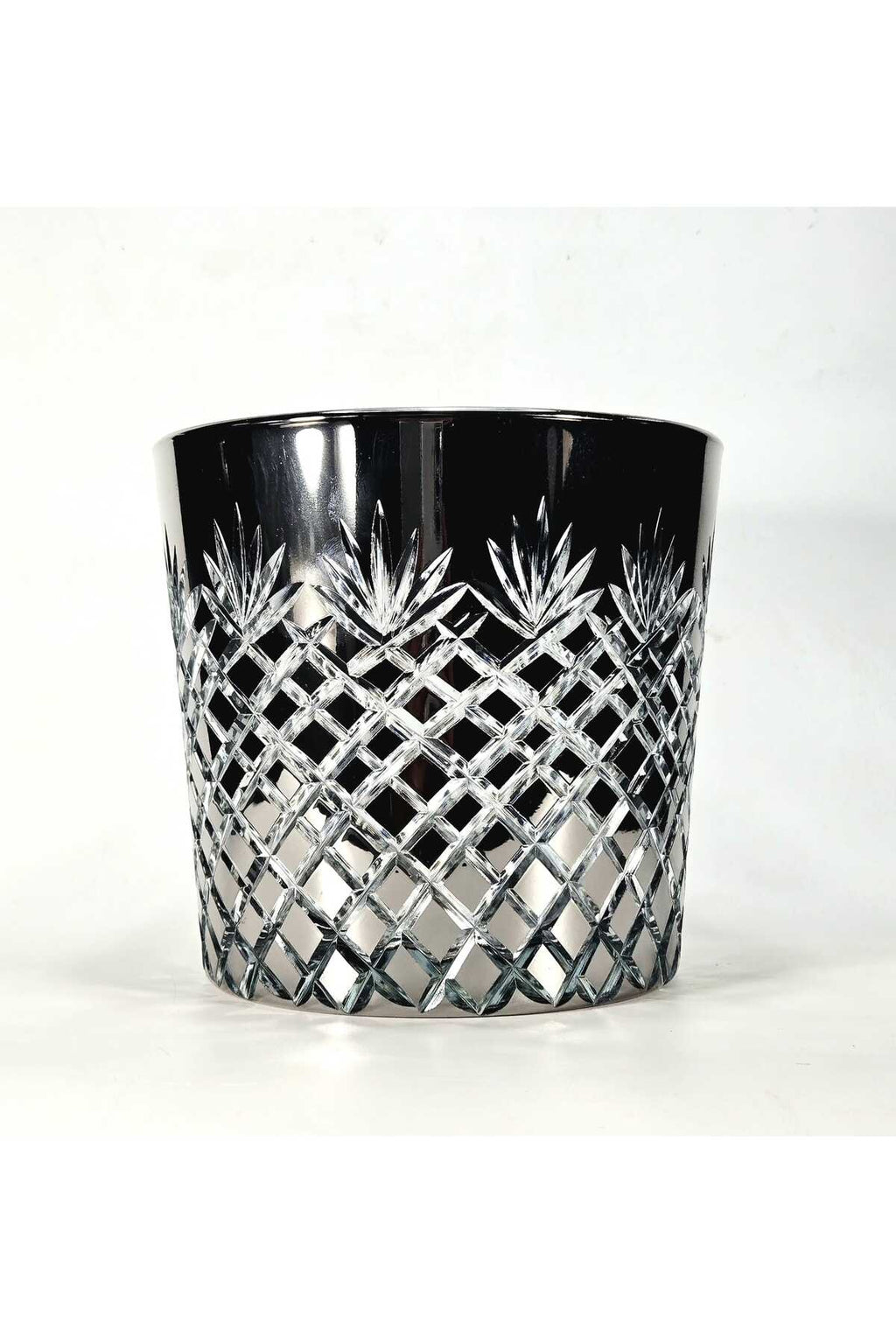 El Yapımı Kristal Dekoratif Kesim Titanyum Kaplama Elegance Ananas Desenli Vazo