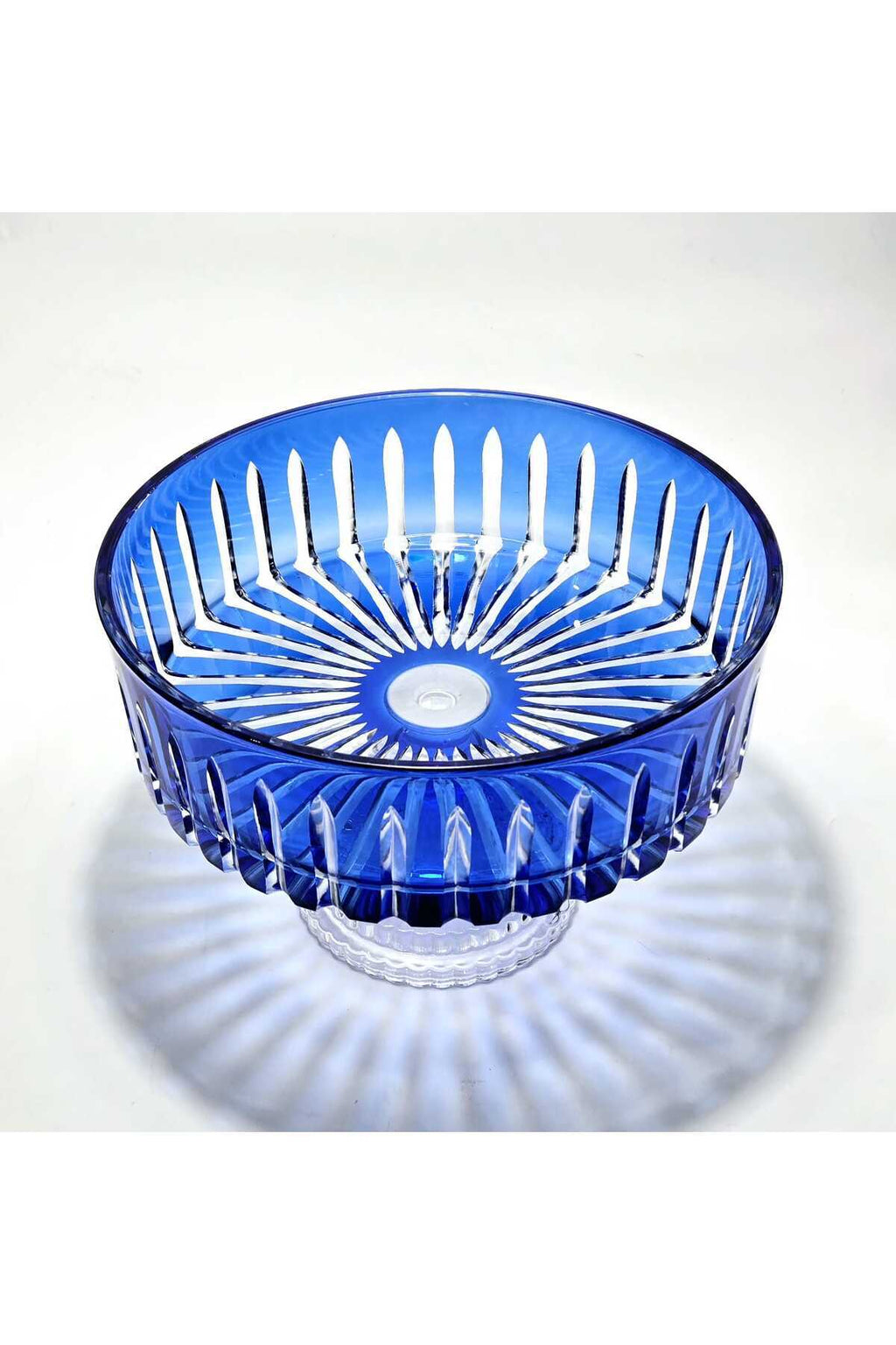 El Yapımı Kristal Dekoratif Sofra Kase Sunumluk Meyvelik 25cm Vertical Desen