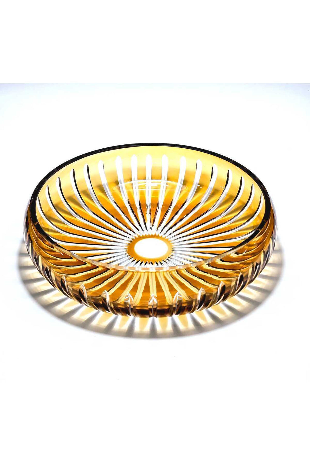 El Yapımı Kristal Dekoratif 28 Cm Amber Sofra Sunum Kasesi