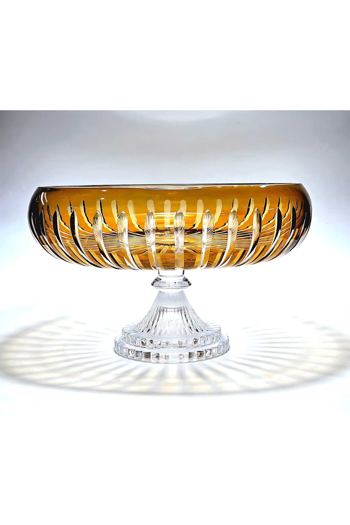 El Yapımı Kristal Dekoratif 28 Cm Amber Sofra Sunum Kasesi