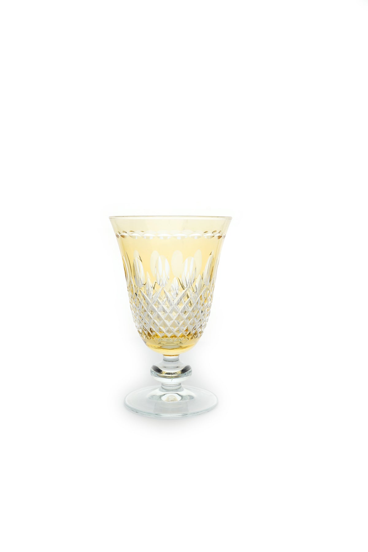 El Yapımı Kristal Dekoratif Royal Renkli Lüks Ayaklı Meşrubat 280ml Yemek Masası İçin Uygundur