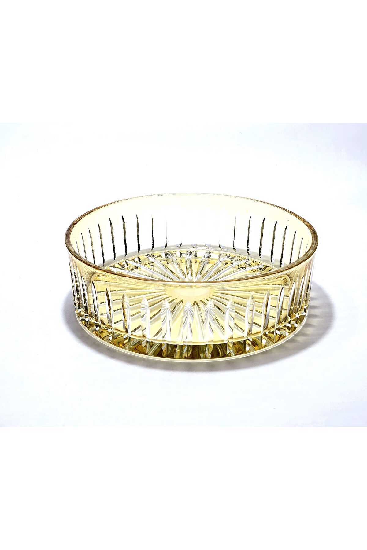 El Yapımı Kristal Dekoratif 25cm Kristal Kesme Sofra Kasesi Meyvelik 25cm