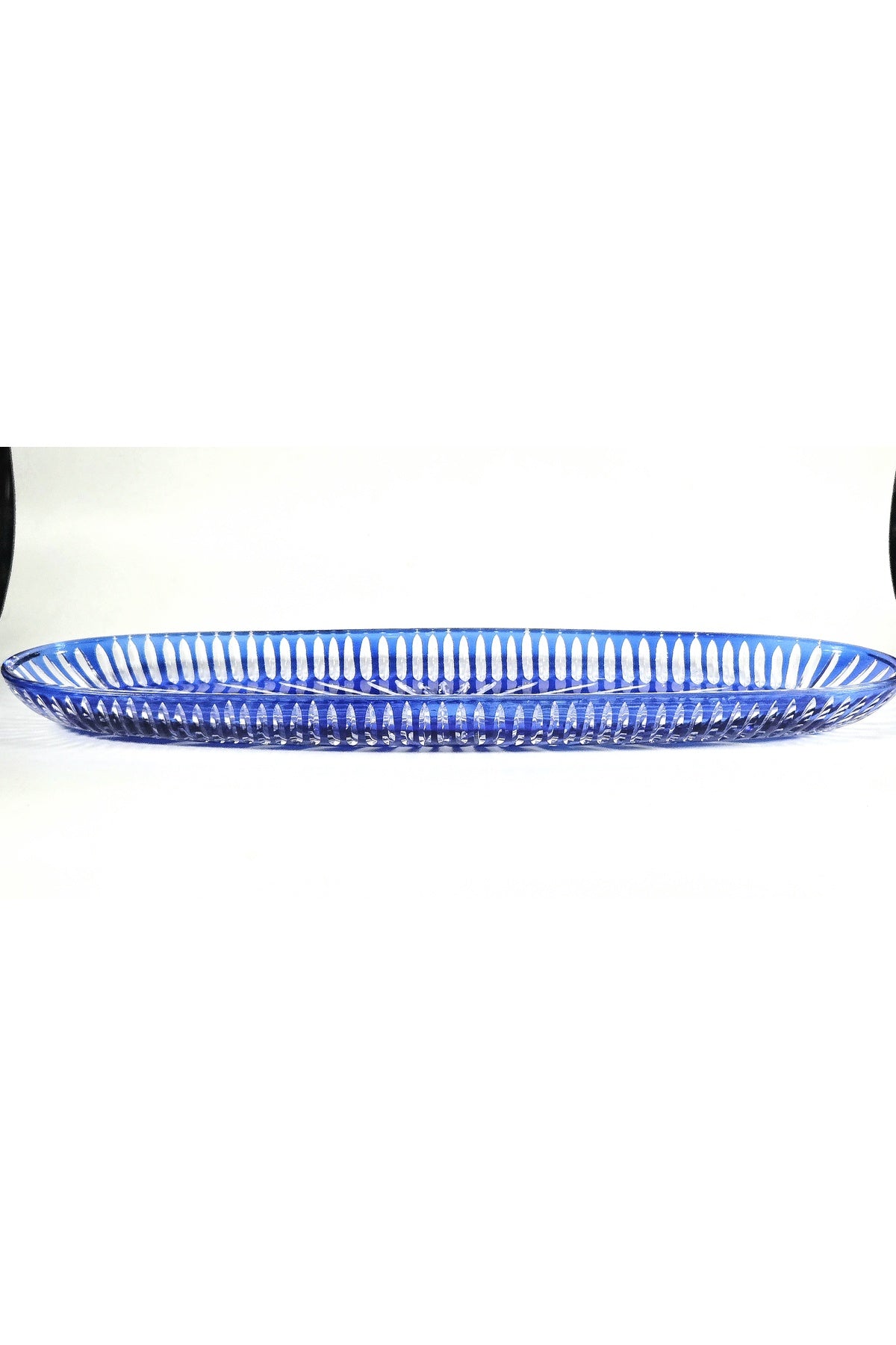 El Yapımı Kristal Dekoratif 50 Cm Büyük Kayık Sunumluk Vertical Desen