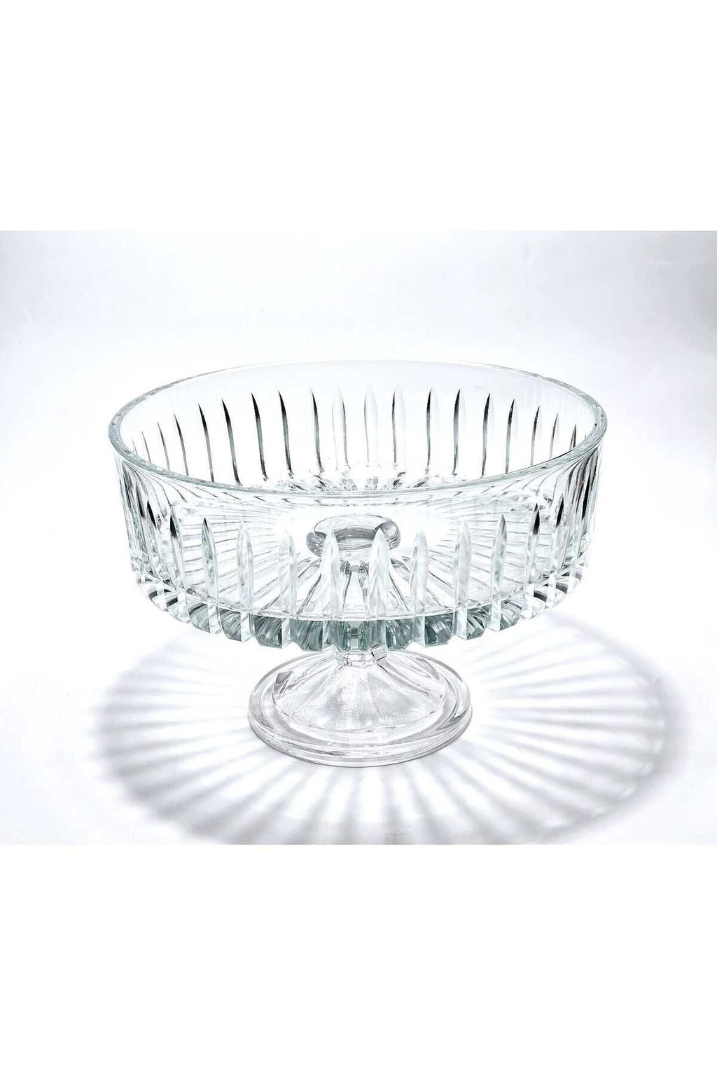 El Yapımı Kristal Dekoratif Sofra Kase Sunumluk Meyvelik 25cm Vertical Desen
