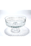 El Yapımı Kristal Dekoratif Sofra Kase Sunumluk Meyvelik 25cm Vertical Desen