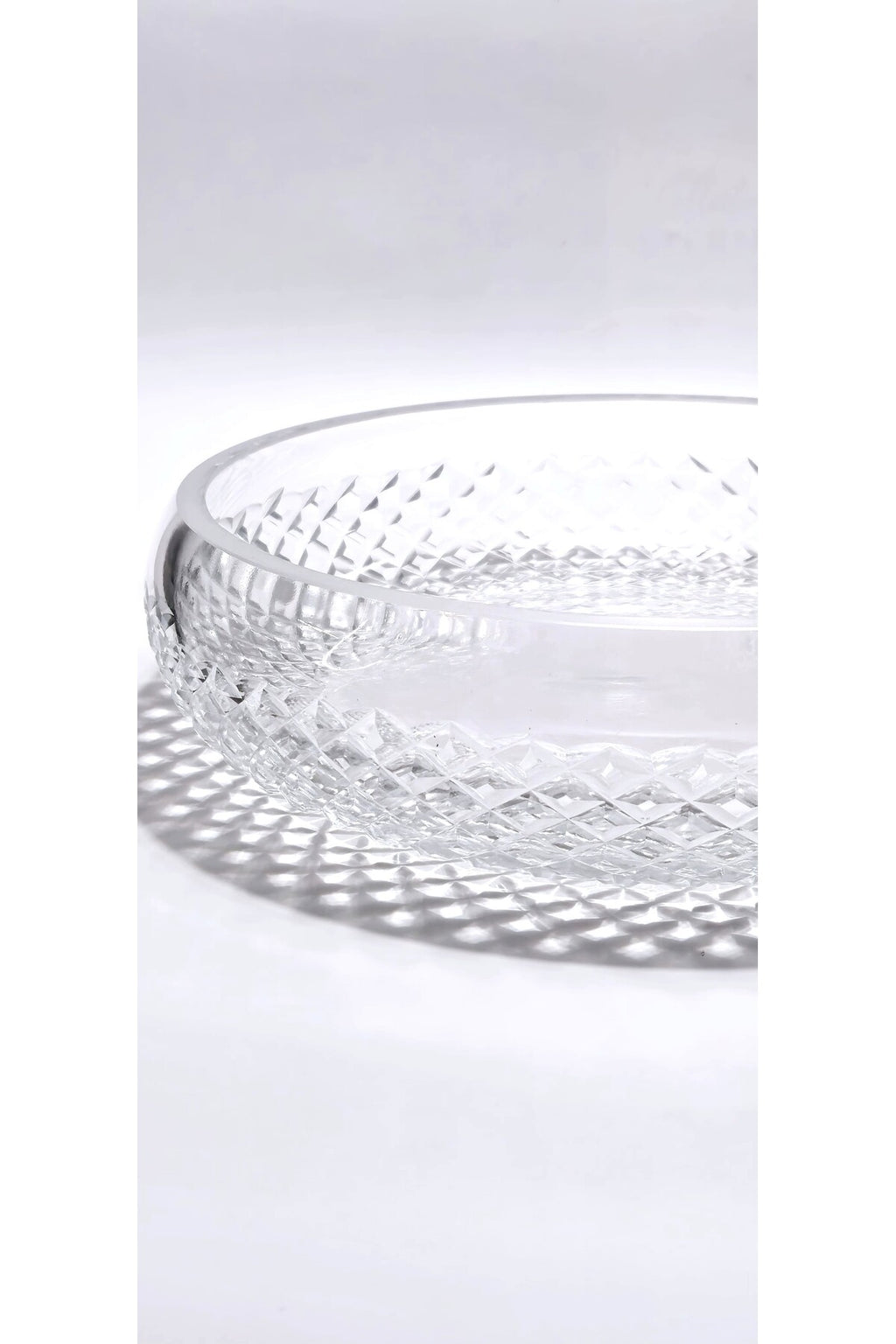 El Yapımı Kristal Dekoratif 28cm Karizma Meyvelik Sunumluk Lüks Kesme Kristal