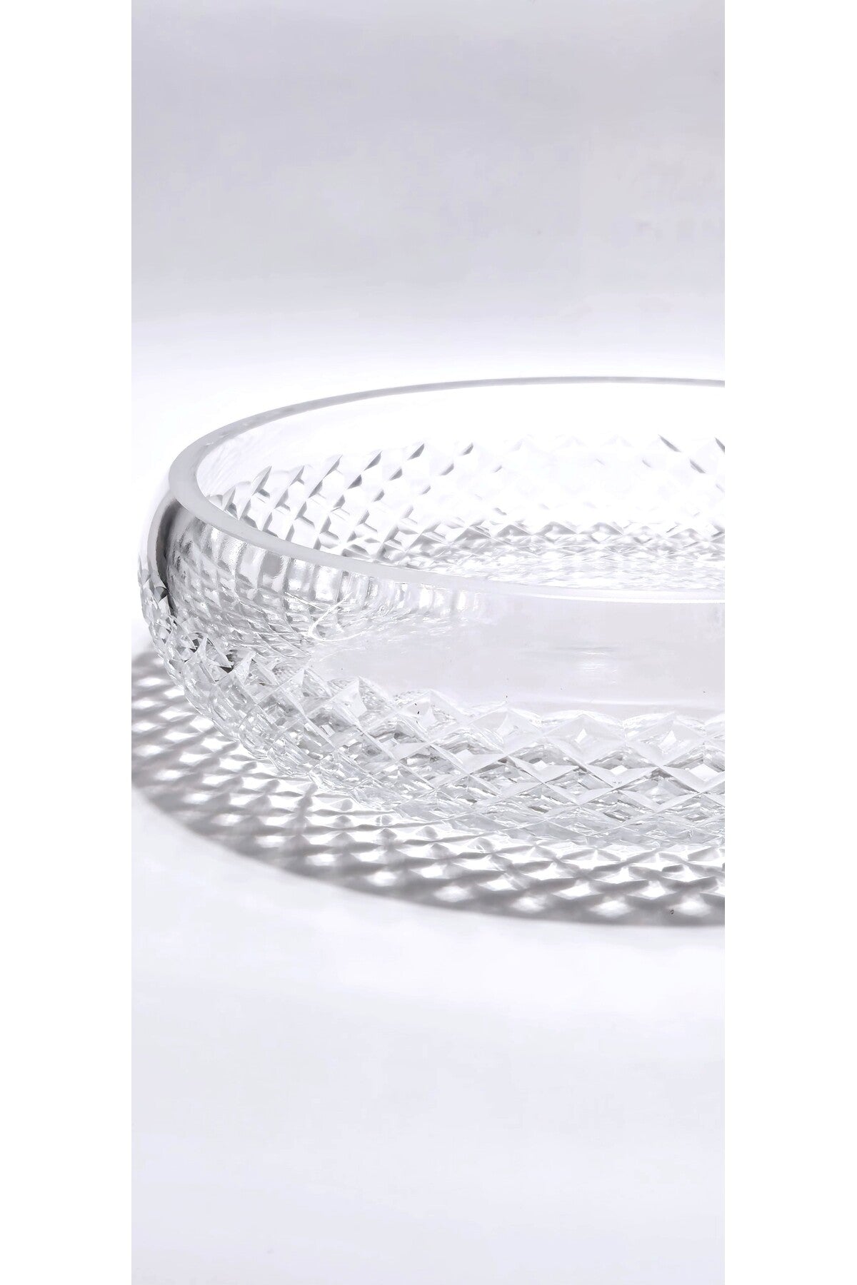 El Yapımı Kristal Dekoratif 28cm Karizma Meyvelik Sunumluk Lüks Kesme Kristal