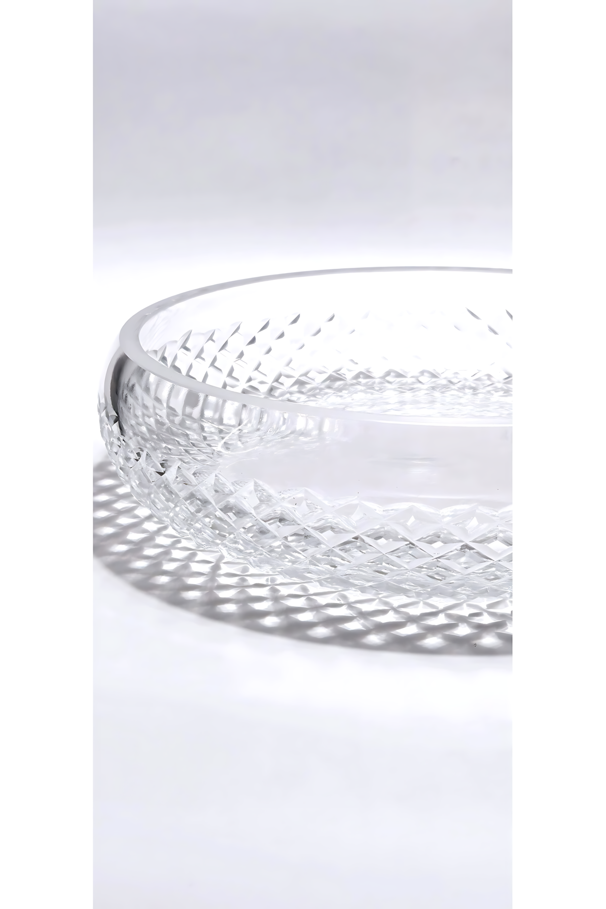 El Yapımı Kristal Dekoratif 28cm Karizma Meyvelik Sunumluk Lüks Kesme Kristal