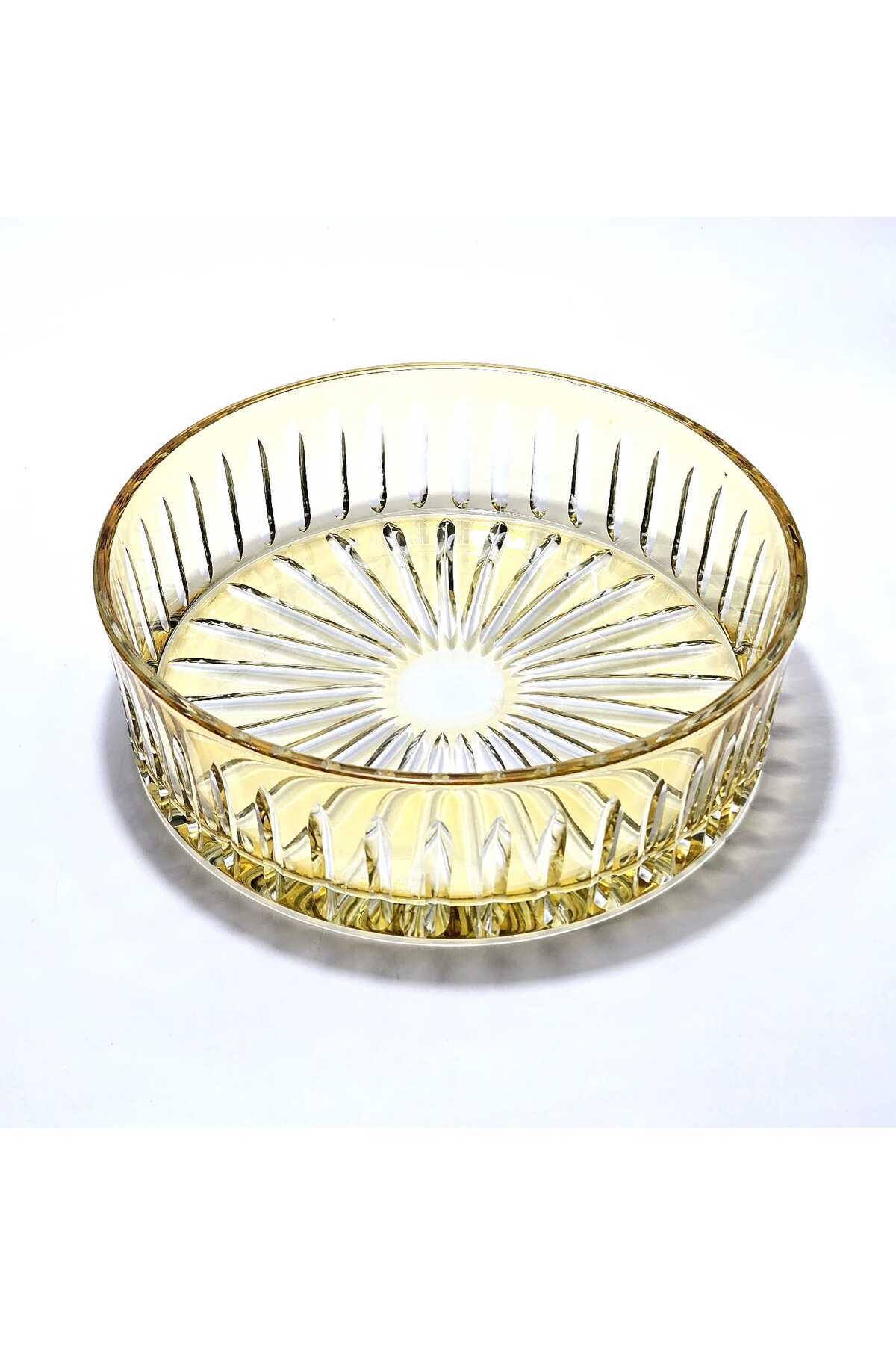 El Yapımı Kristal Dekoratif 25cm Kristal Kesme Sofra Kasesi Meyvelik 25cm