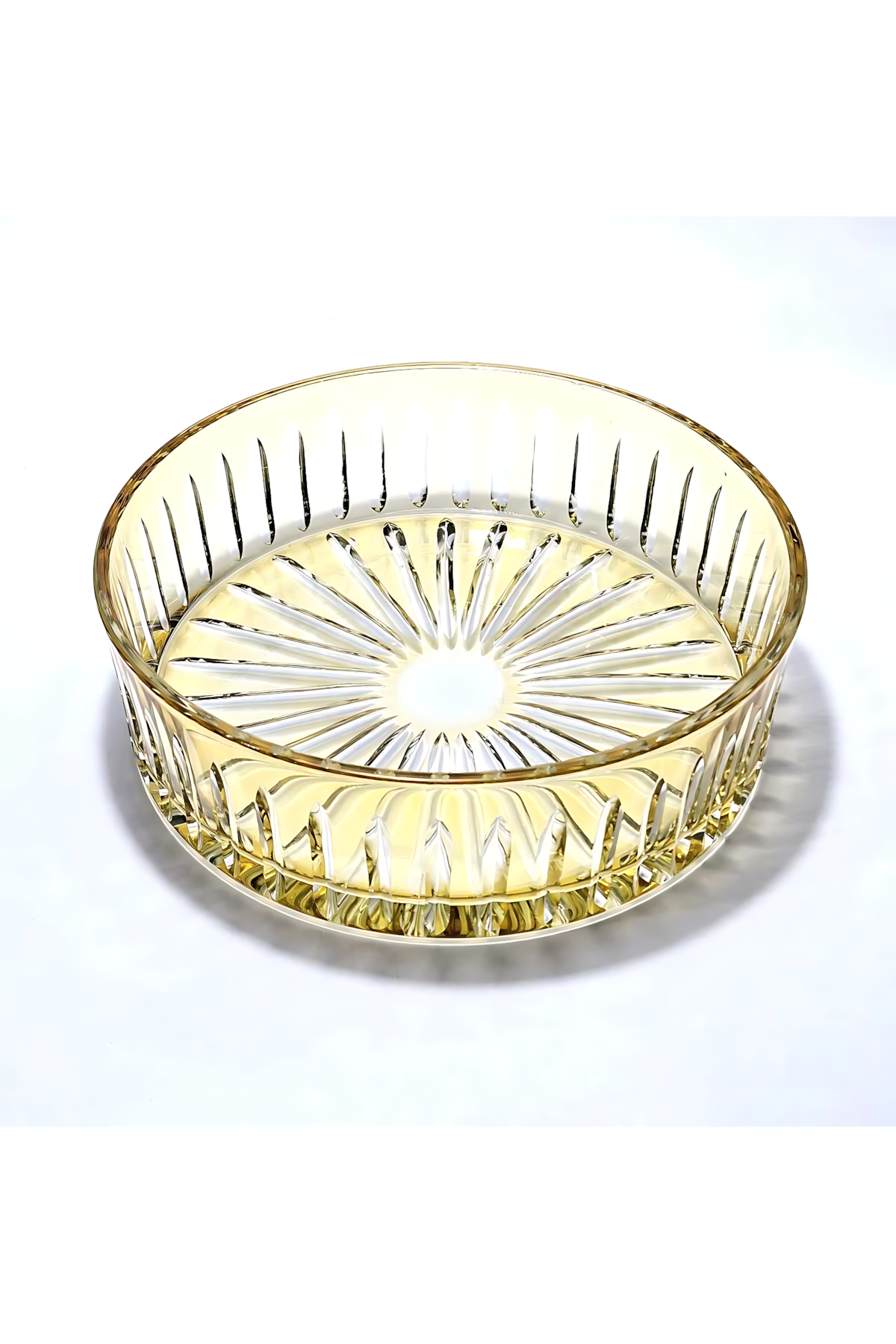 El Yapımı Kristal Dekoratif 25cm Kristal Kesme Sofra Kasesi Meyvelik 25cm