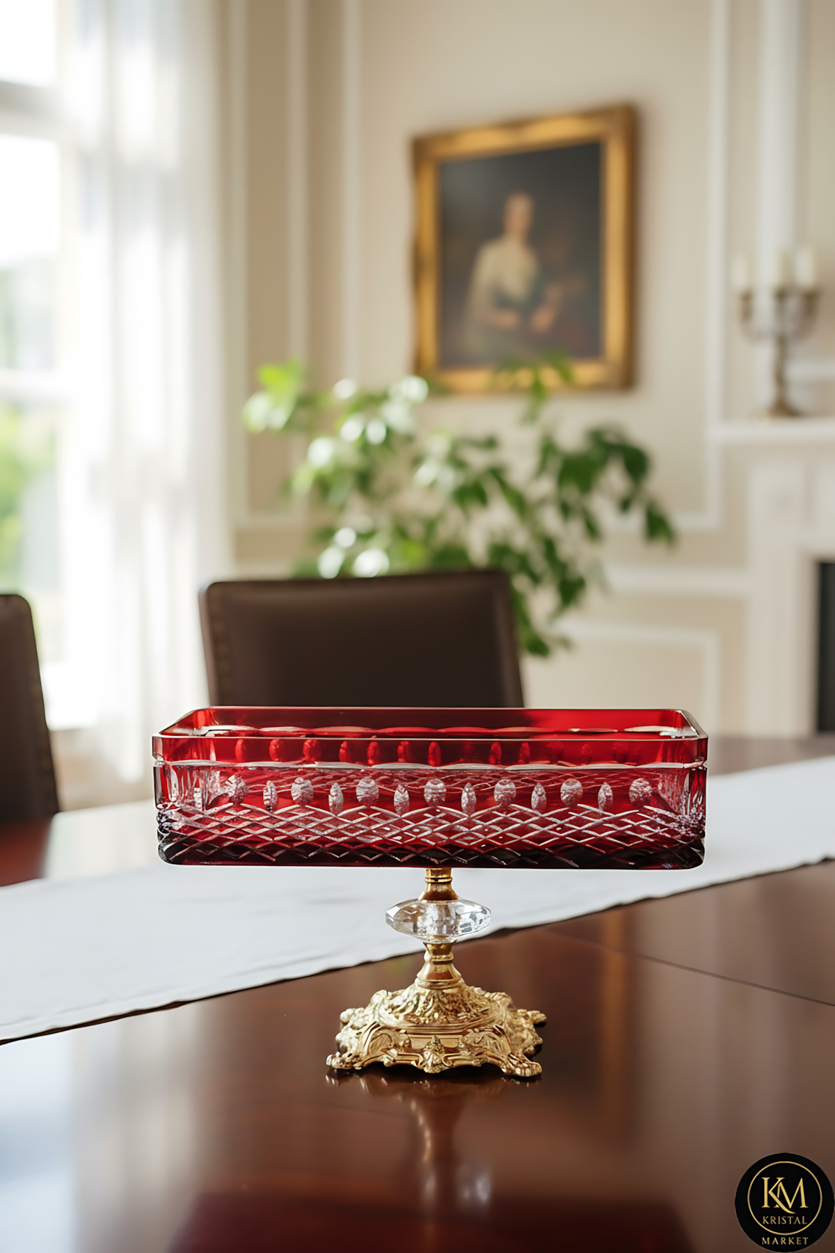El Yapımı Kristal Dekoratif Royal Desenli Baton Sunumluk Sofra Sunum Kasesi
