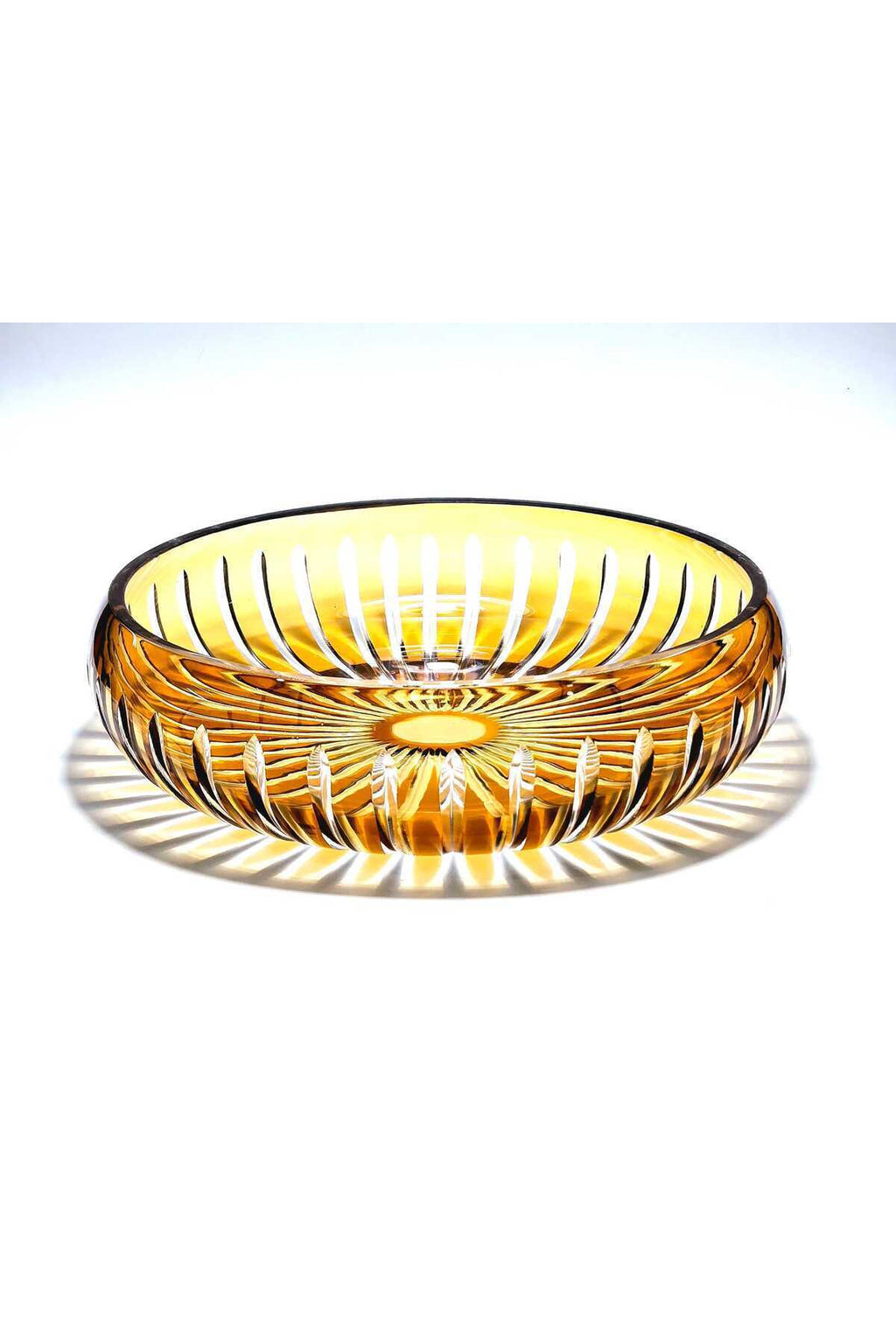 El Yapımı Kristal Dekoratif 28 Cm Amber Sofra Sunum Kasesi