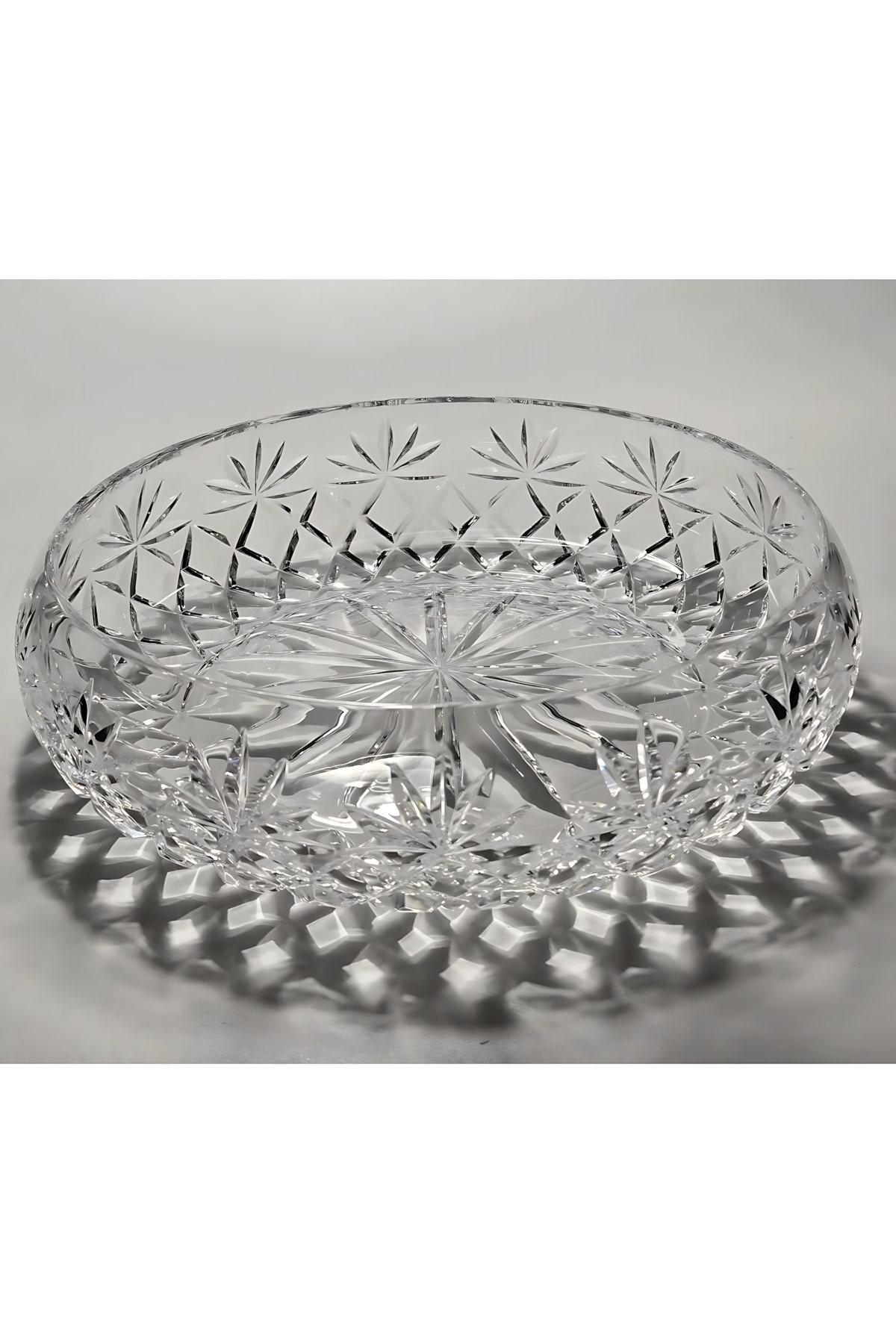 El Yapımı Kristal Dekoratif Palm Desenli 28 Cm Sunumluk Kase