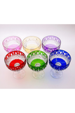 El Yapımı Kristal Dekoratif Bohemia Lüks Royal Desen 200ml Sunumluk Ayaklı Dondurmalık Kase Set 6'lı