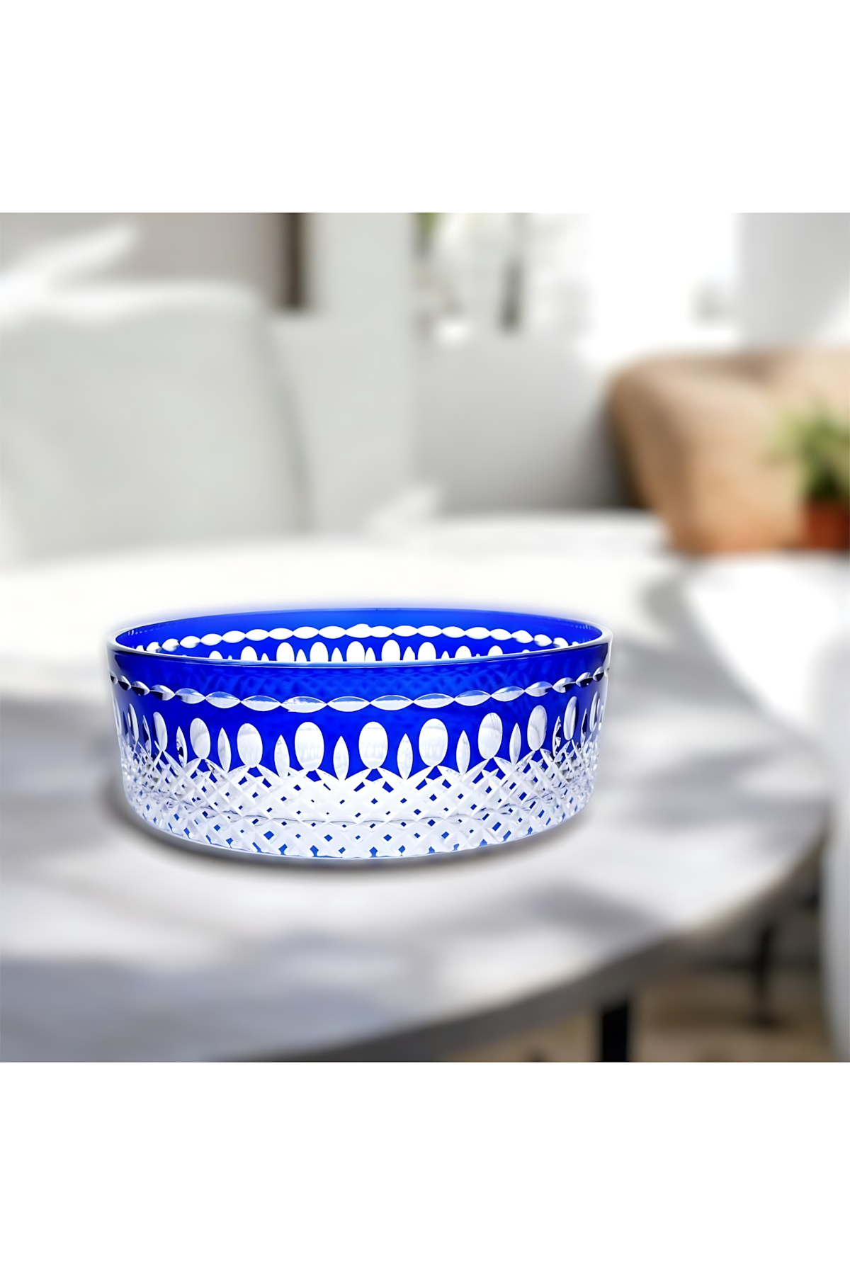 El Yapımı Kristal Dekoratif 25cm Ve 19cm Lüks Ayaklı Meyvelik Çiftli 2 Adet