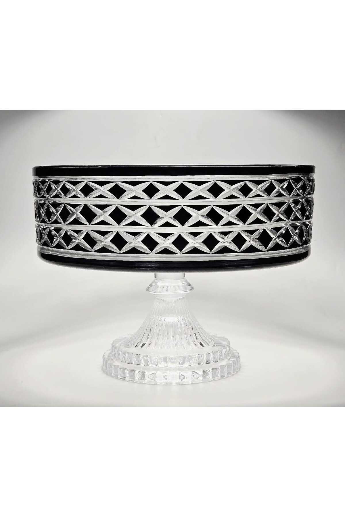 El Yapımı Kristal Dekoratif Bodrum Desen 28 Cm Sunumluk Sofra Sunum Kasesi