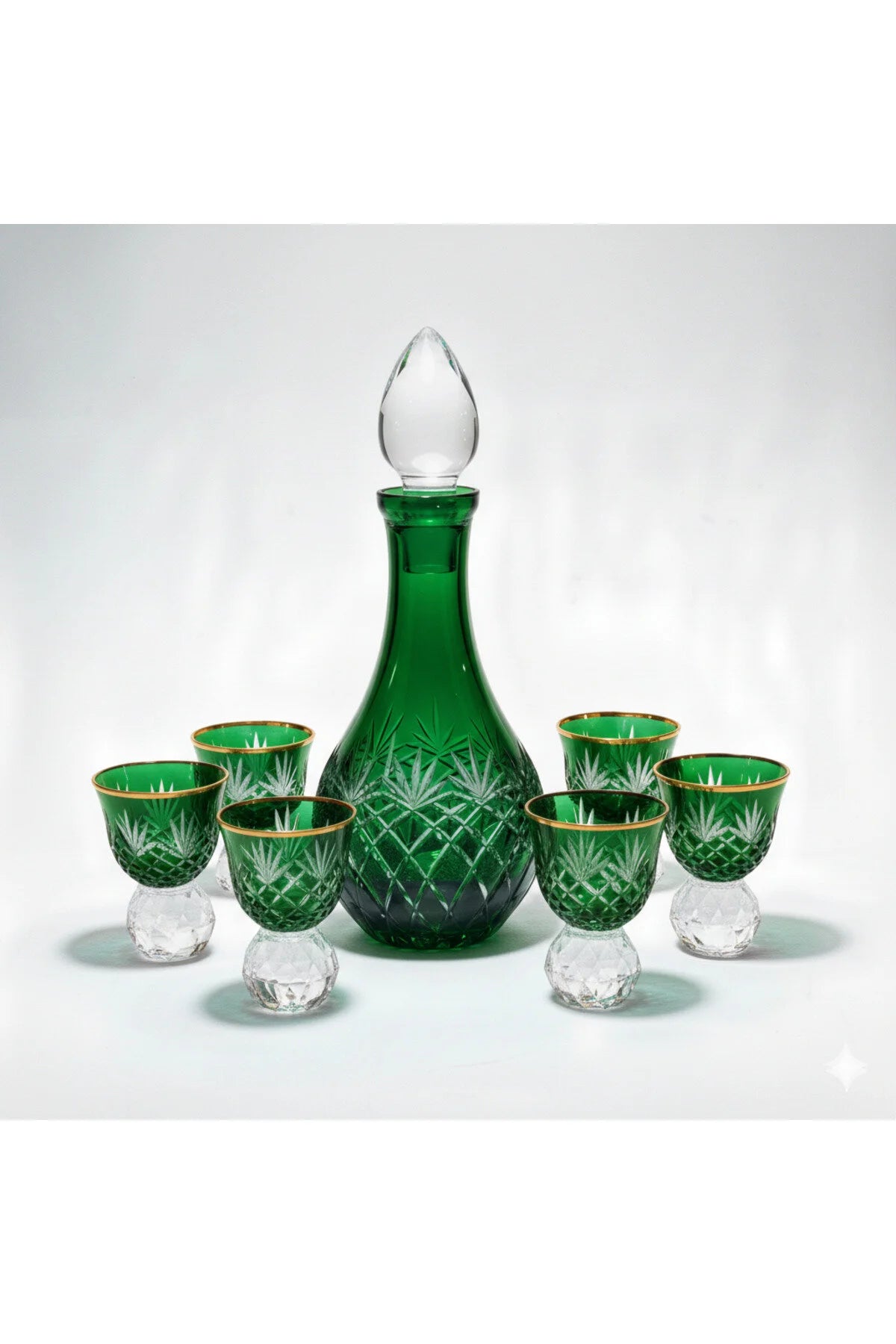 Zemzem Mıra Takımı Kristal Taşlı Püskül Desen 6lı