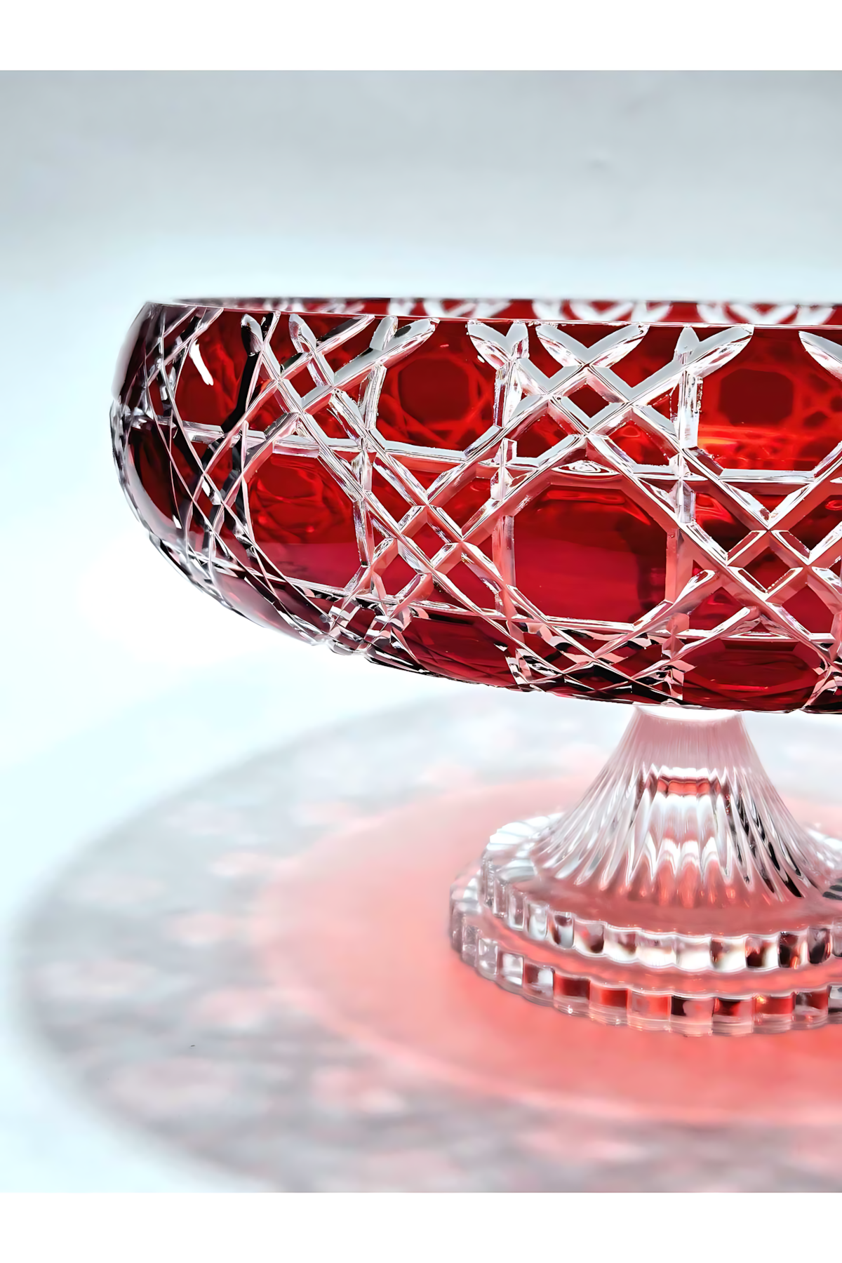 El Yapımı Kristal Dekoratif 28cm Kristal Petek Sofra Sunum Kasesi