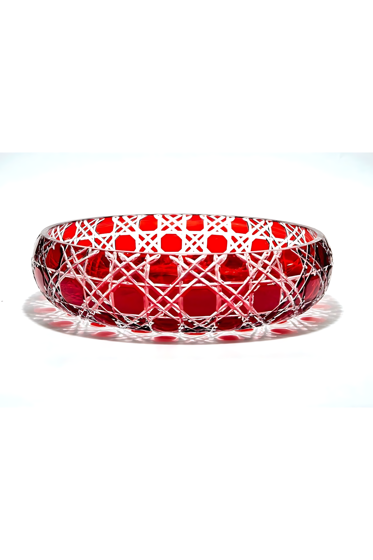 El Yapımı Kristal Dekoratif 28cm Kristal Petek Sofra Sunum Kasesi