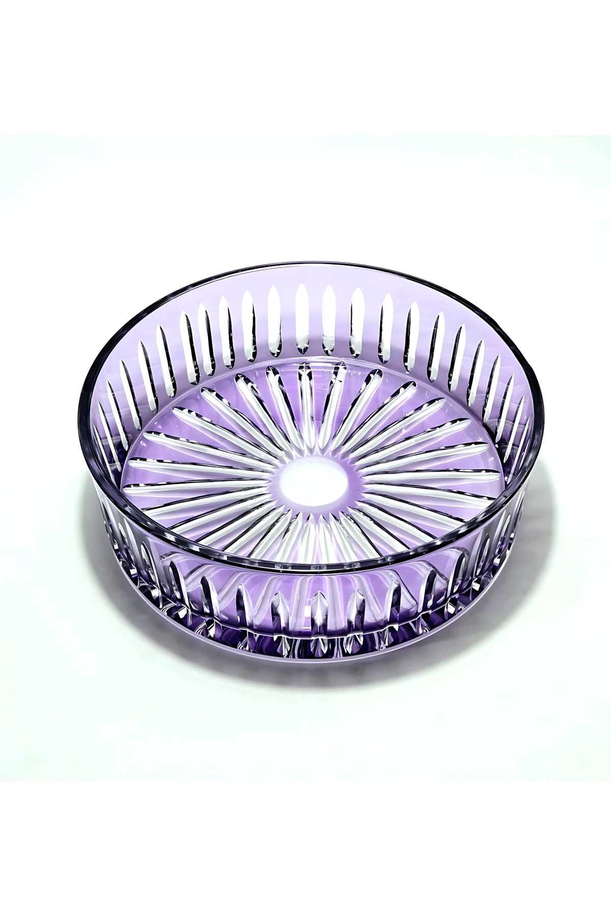 El Yapımı Kristal Dekoratif 25cm Kristal Kesme Sofra Kasesi Meyvelik 25cm