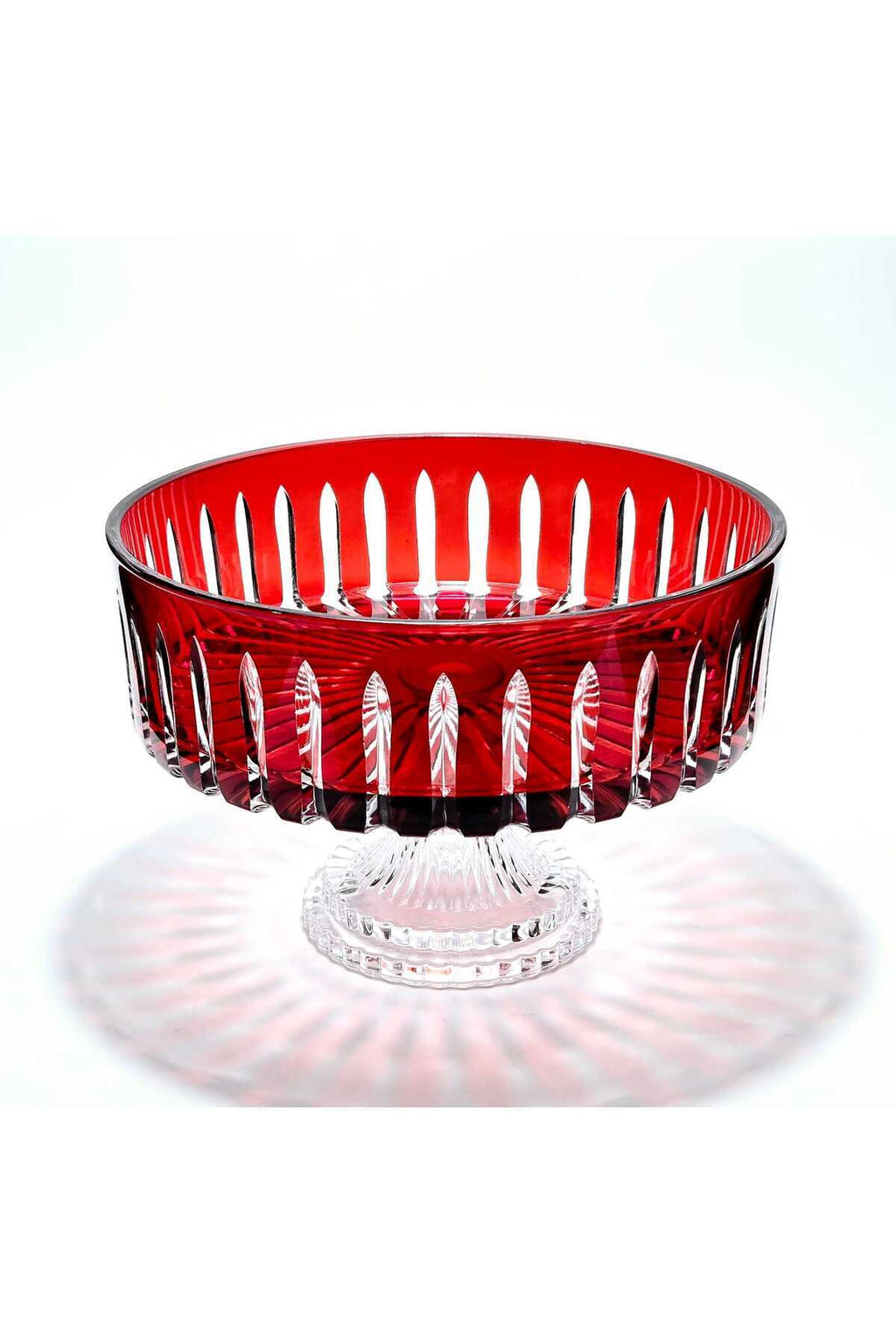 El Yapımı Kristal Dekoratif Sofra Kase Sunumluk Meyvelik 25cm Vertical Desen